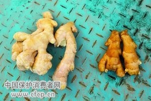 记者暗访生姜用硫磺熏制过程 市场公开售卖